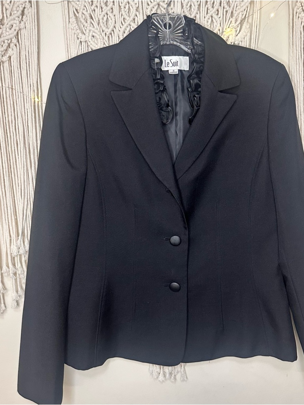 Le Suit Black Women's Two-Button Tailored Blazer